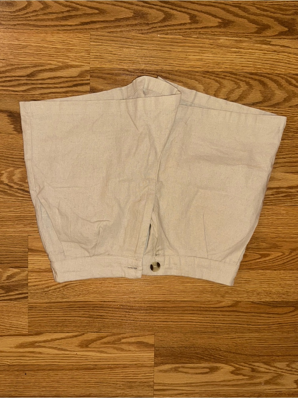 High-Waist Cream Tailored Bermuda Shorts